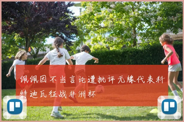 佩佩因不当言论遭批评无缘代表科特迪瓦征战非洲杯
